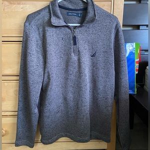 Nautica grey sweater, size medium with front zipper